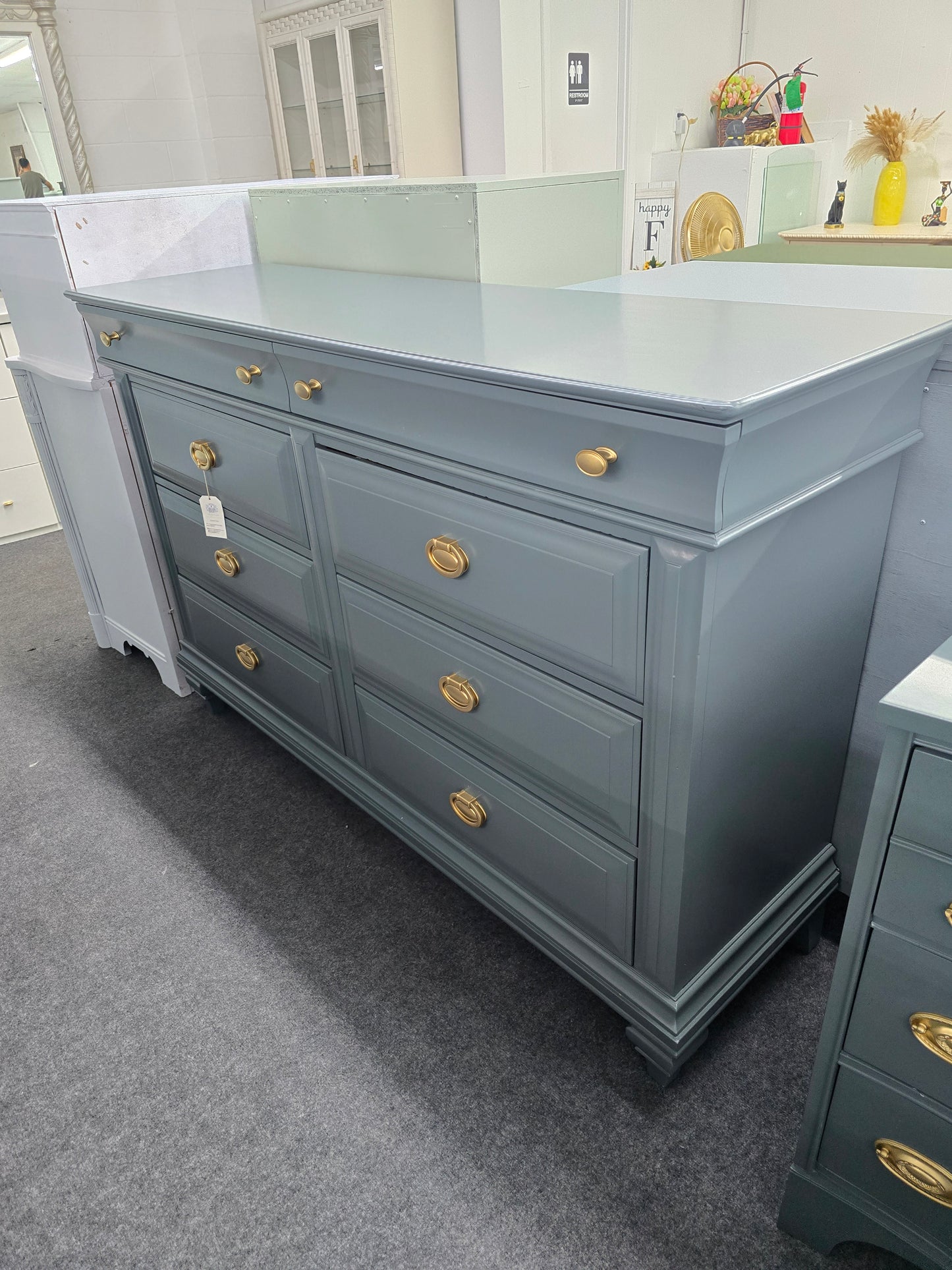 Pulaski dark green dresser