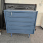 Solid wood MCM dark blue chest