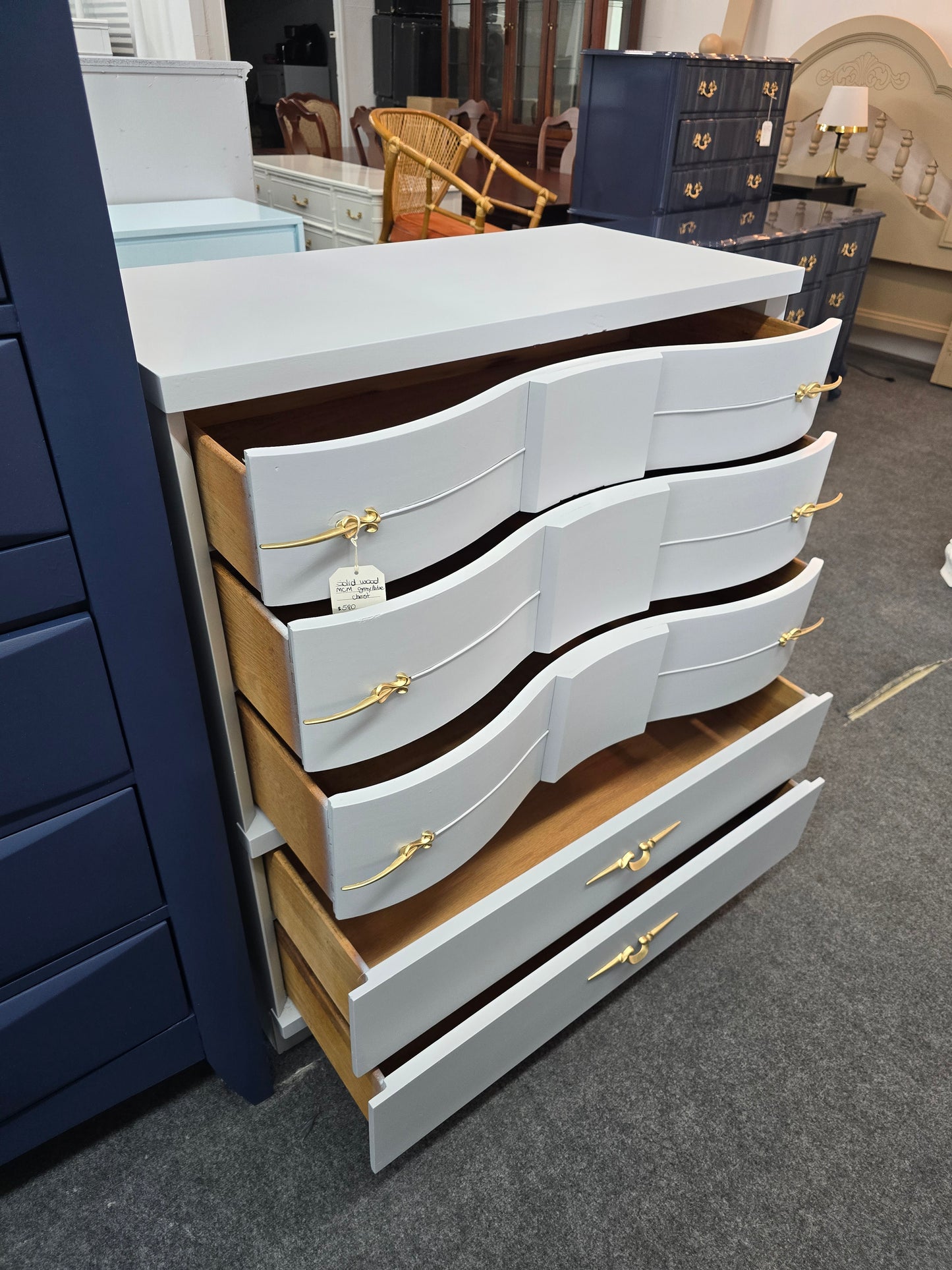 MCM gray/blue chest
