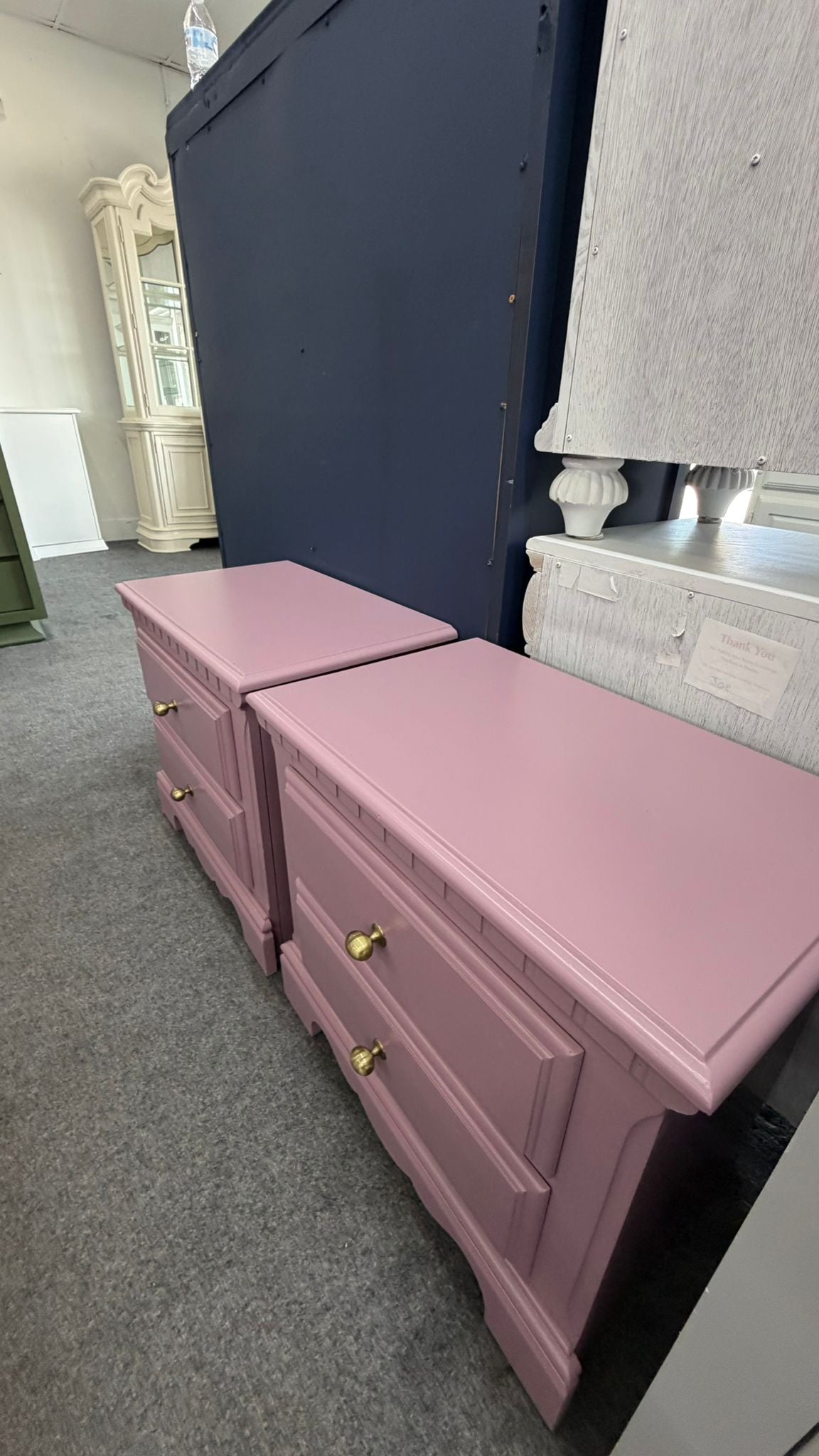 Purple cute pair of nightstands