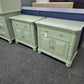 Havertys green bamboo nightstands set