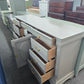 Solid wood 11 drawers gray dresser