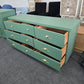 MCM green 9 drawers dresser