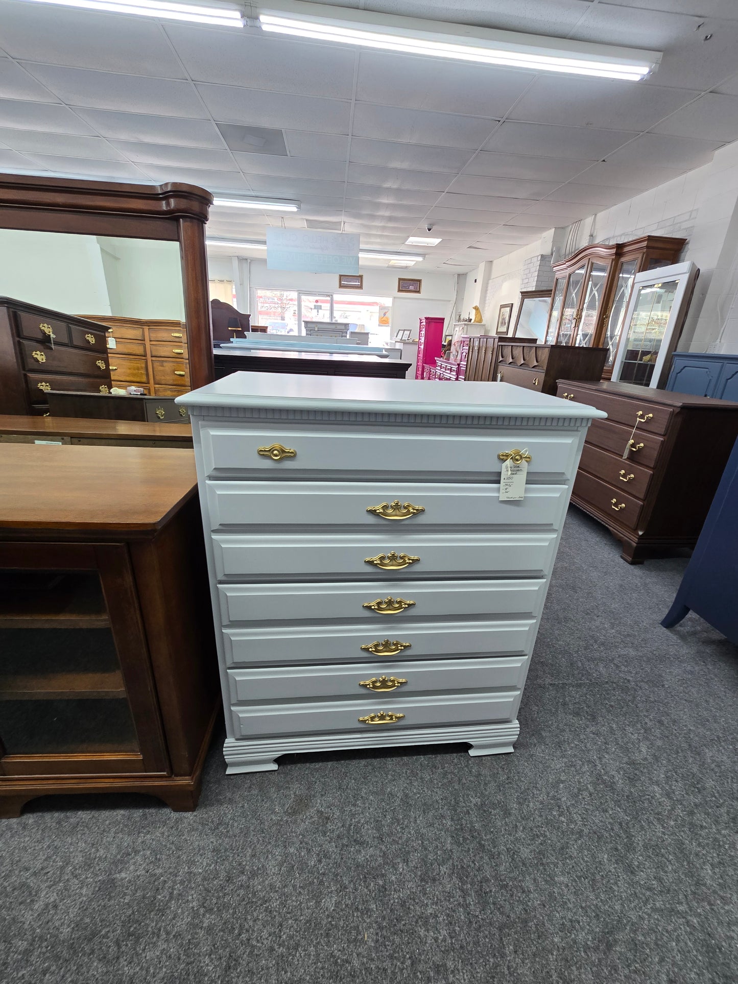 4 drawers blue/gray chest