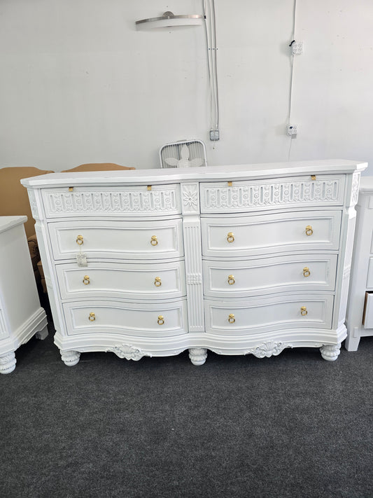 Gorgeous white Distressed lacquered dresser