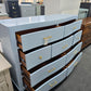 Blue lacquer modern tall dresser