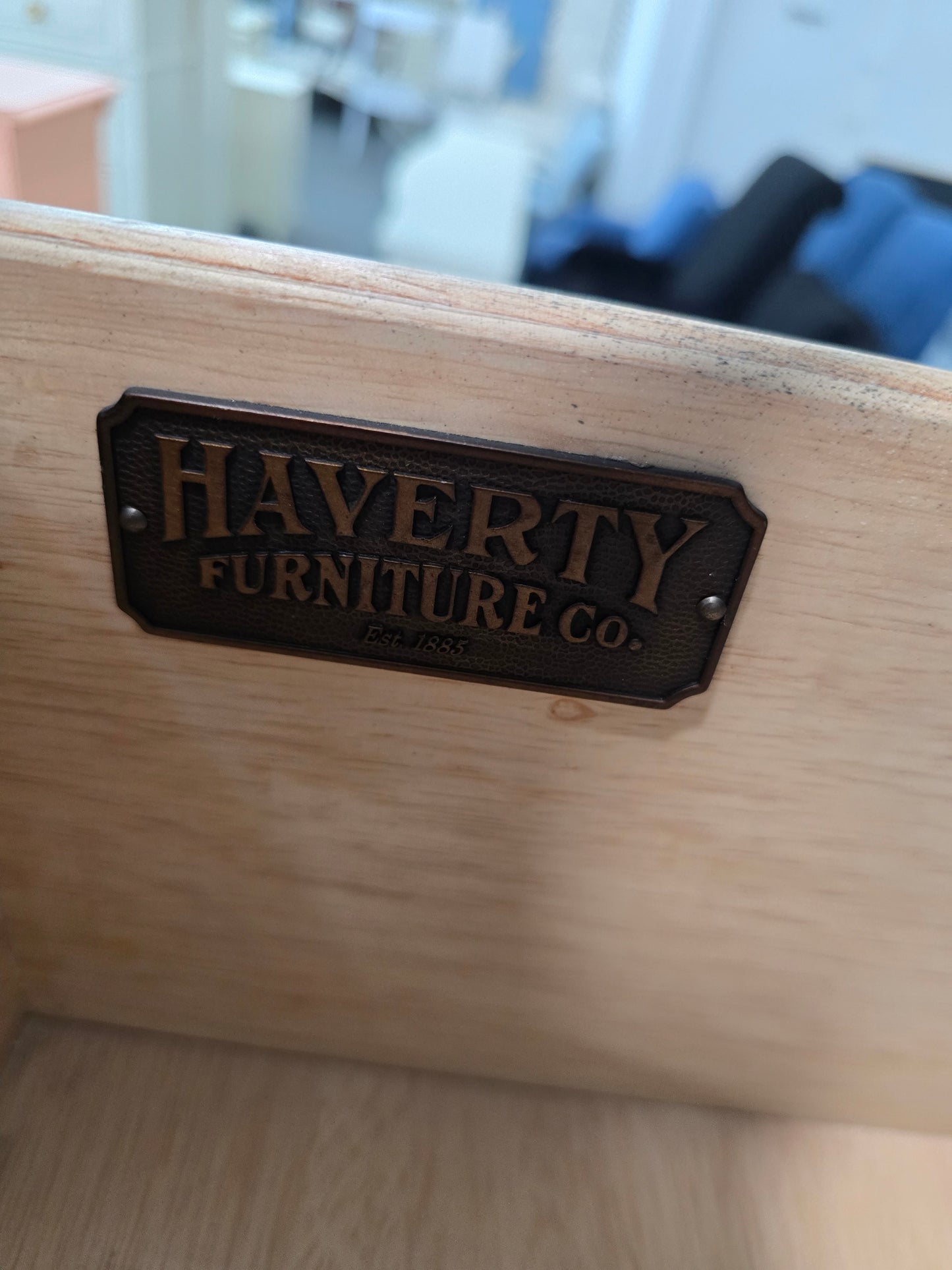 Haverty dark blue tall chest/arnoire