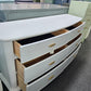 Gorgeous white bowfront 6 drawers dresser