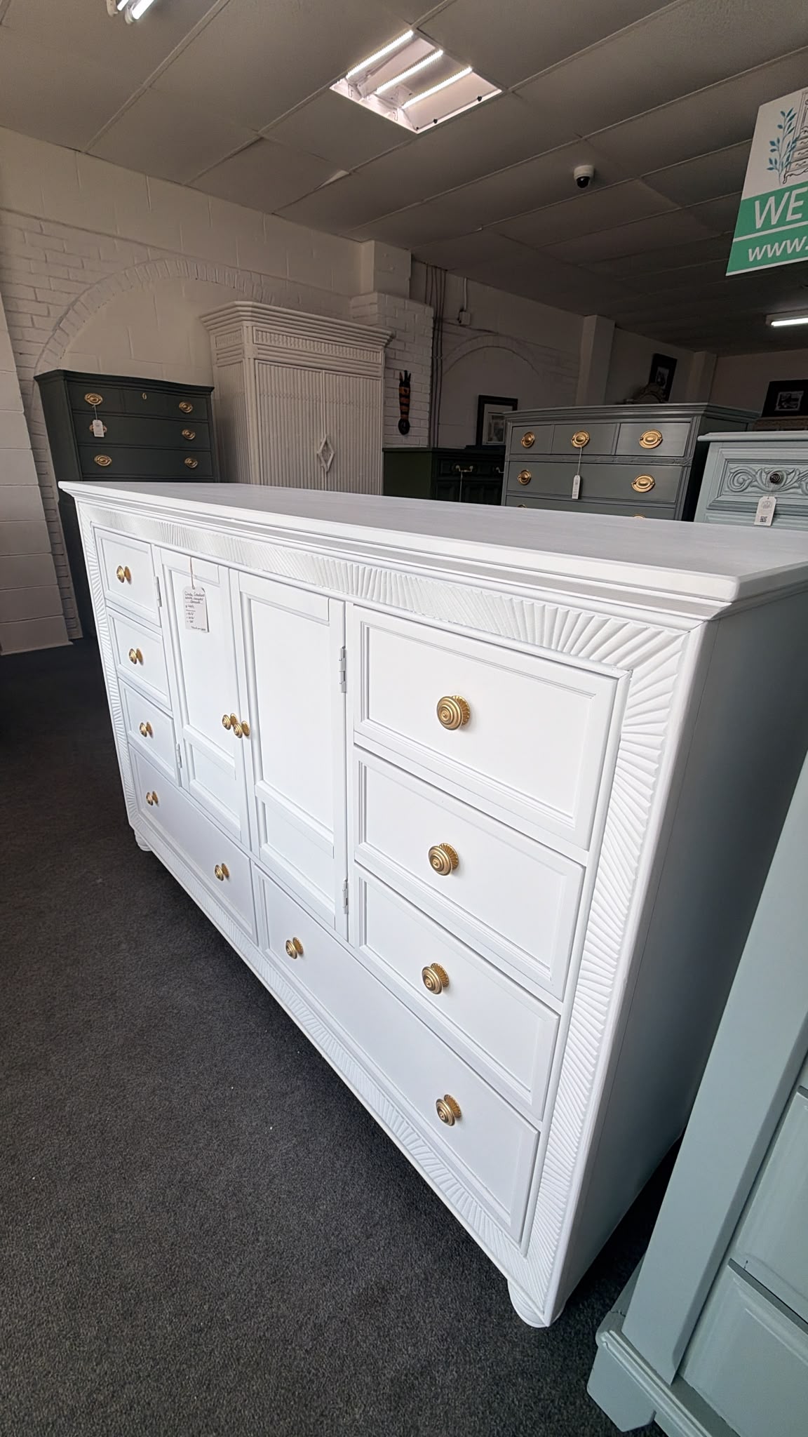 Cindy Crawford white lacquered dresser