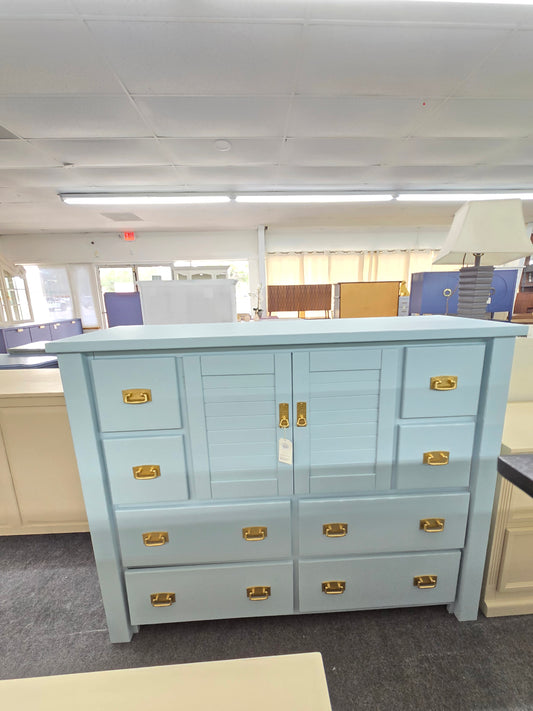Baby blue solid wood Rustic dresser