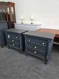 Gorgeous inkwell pair of nightstands