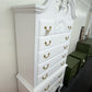 Vintage white lacquered bonnet chest