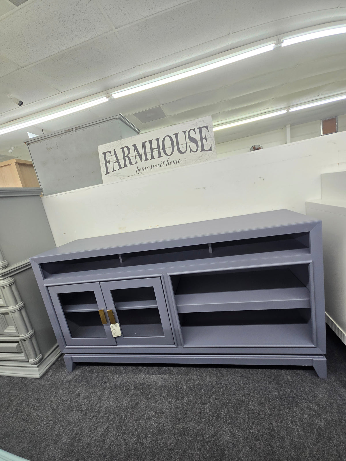 Blue/gray tv stand