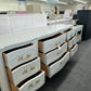 French provincial solid wood gray dresser