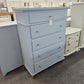 5 big drawers tall blue chest