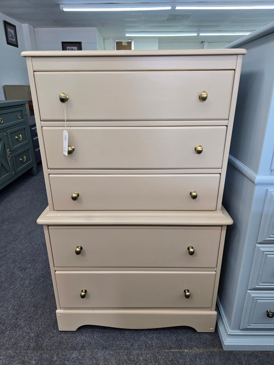Antique beige 5 drawers chest