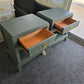 Broyhill green pair of nightstands