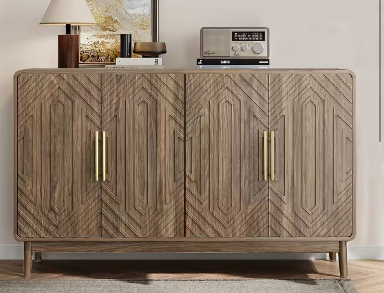 Modern walnut sideboard- new