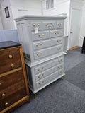 Broyhill tall gray chest