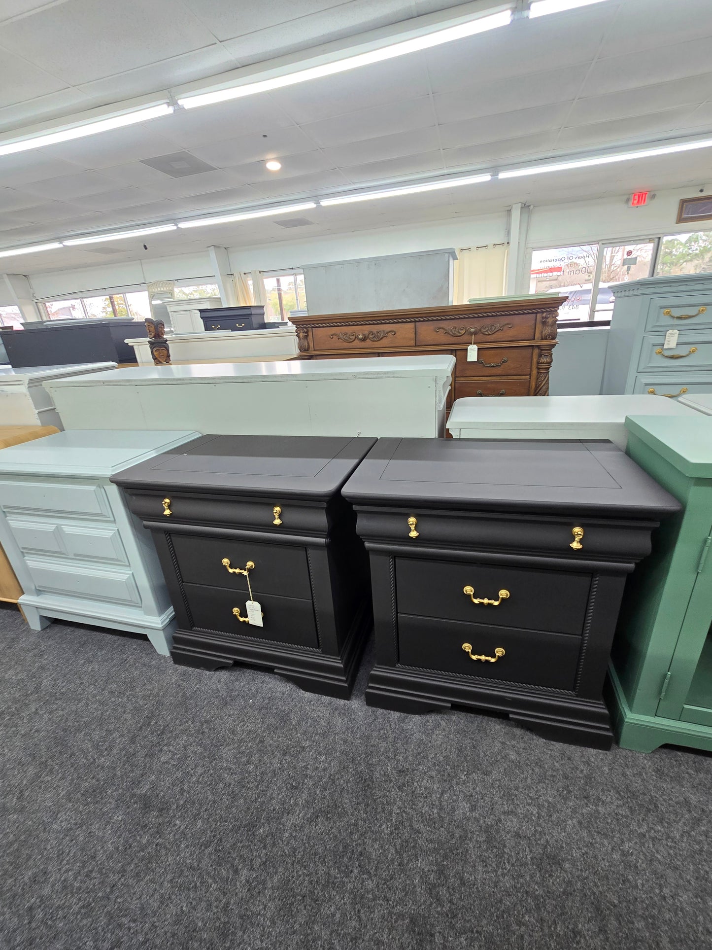 Pair of black nightstands