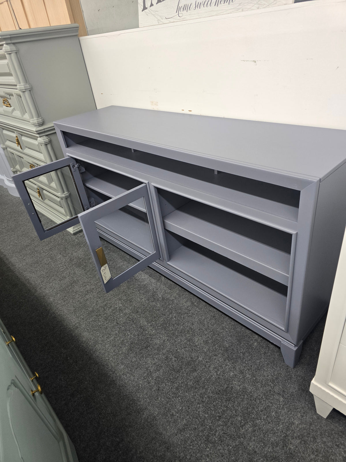 Blue/gray tv stand