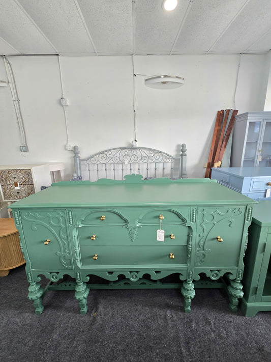 Antique green buffet