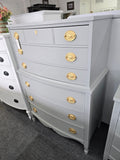 Dixie bowfront gray chest
