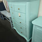 Solid wood blue Lacquered curved chest