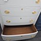 Gray solid wood bowfront chest