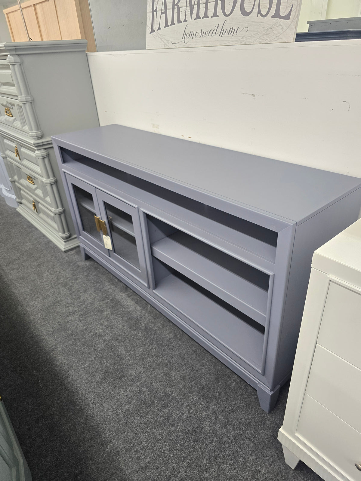 Blue/gray tv stand