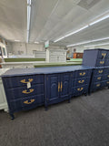 French provincial navy blue dresser