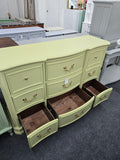 9 drawers avocado green dresser