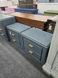 Pair of gray nightstands