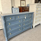 Bassett solid wood dark blue dresser