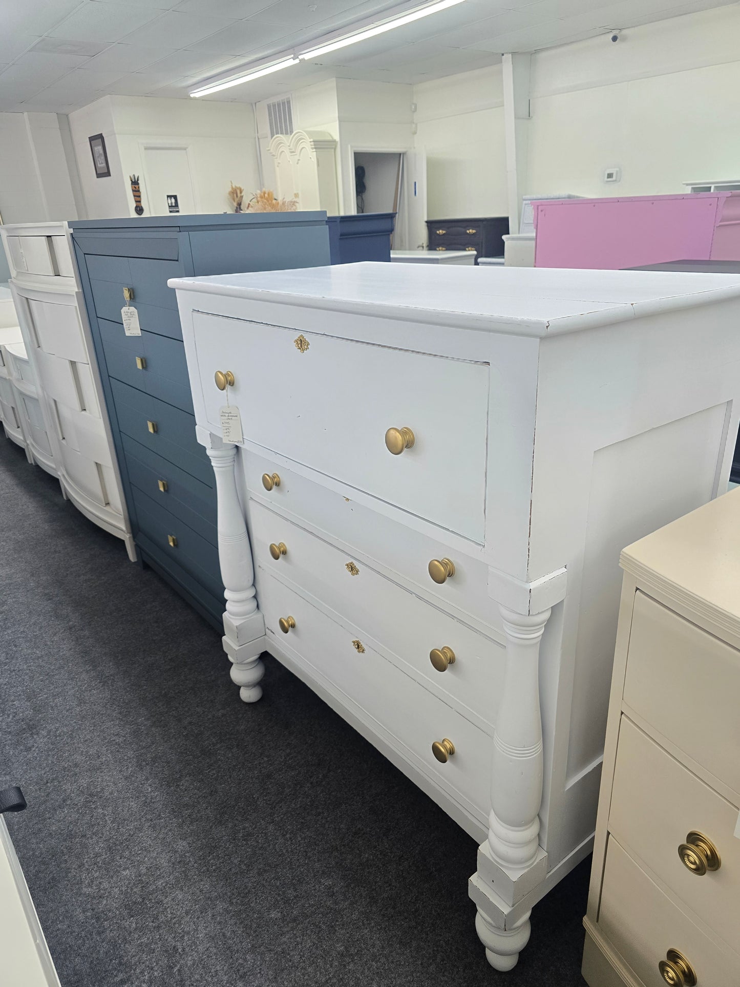 Solid wood antique white Distressed chest