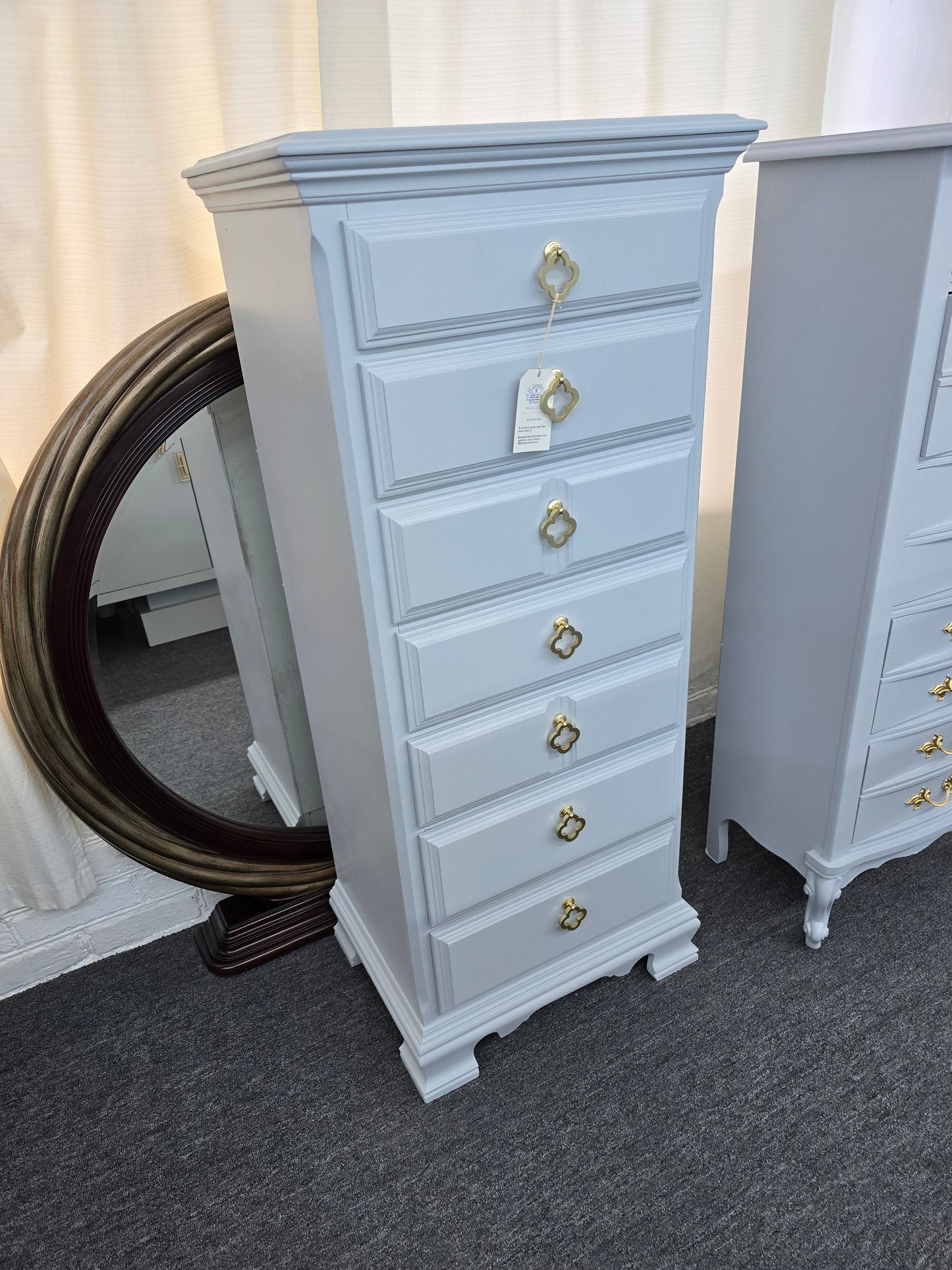 Solid wood gray/blue SUMTER lingerie chest