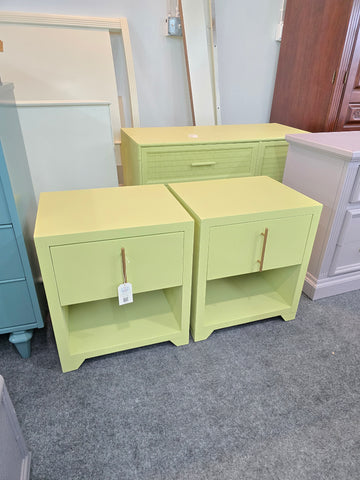 Avocado green pair of nightstands