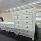 Solid wood white tall chest