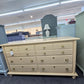 Beige lacquered 6 drawers dresser