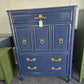 Henredon navy blue Lacquered chest