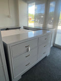 Super cute gray lacquer 6 drawers dresser