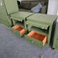 Solid wood MCM green pair of nightstands