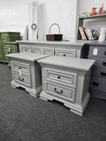 VINTAGE GRAY PAIR OF NIGHTSTANDS