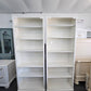 2 matching off white bookshelves