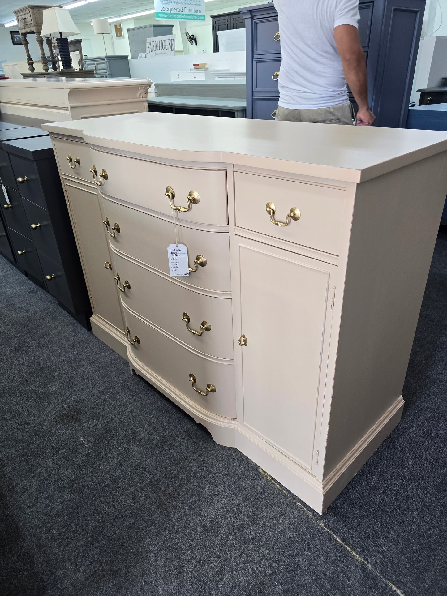 Antique beige Distressed sideboard