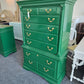 Green lacquer solid wood chest