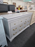 Lacquered blue 7 drawers dresser