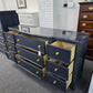Dark blue 9 drawers dresser