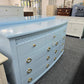 Baby blue Lacquered bowfront dresser