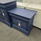 Navy blue 3 drawers nightstand